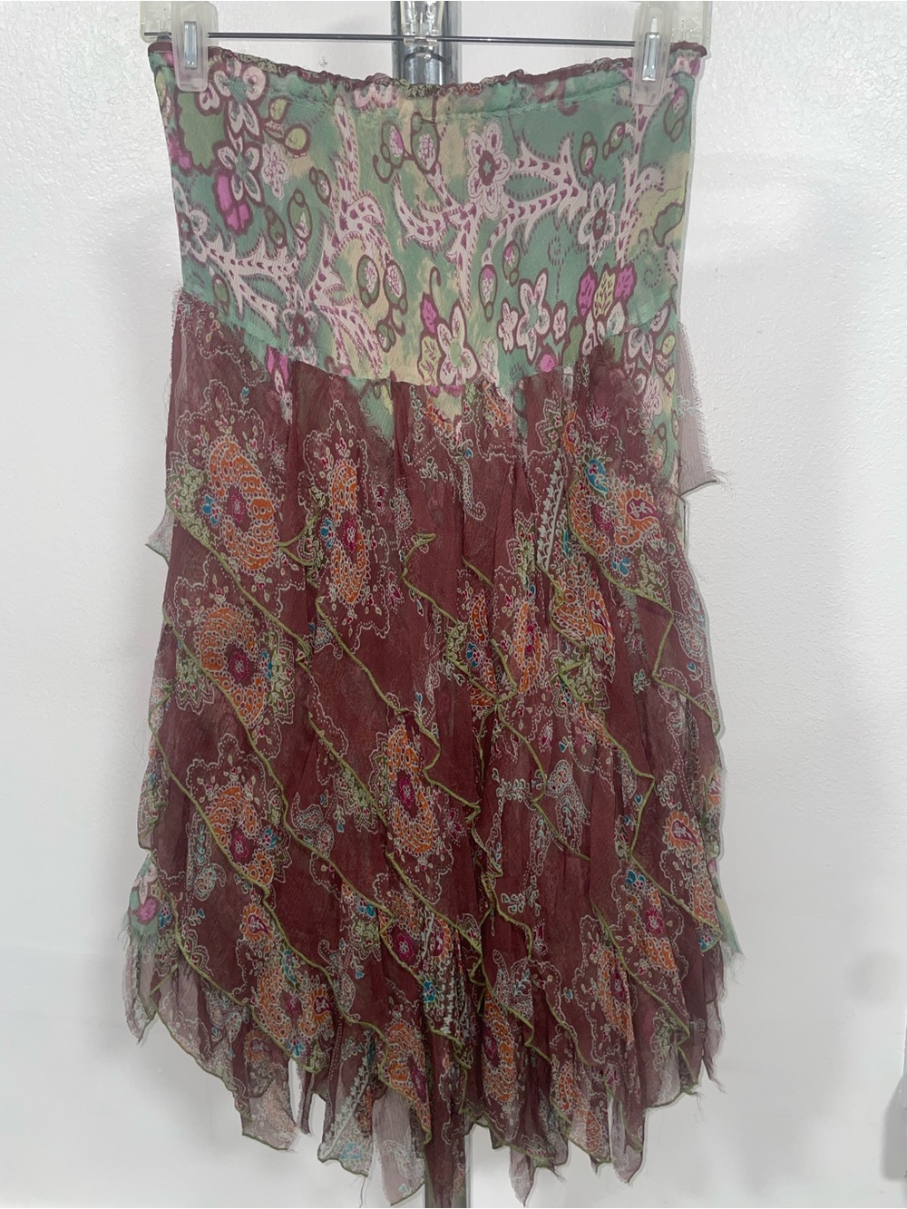 Johnny Was mesh ruffle skirt